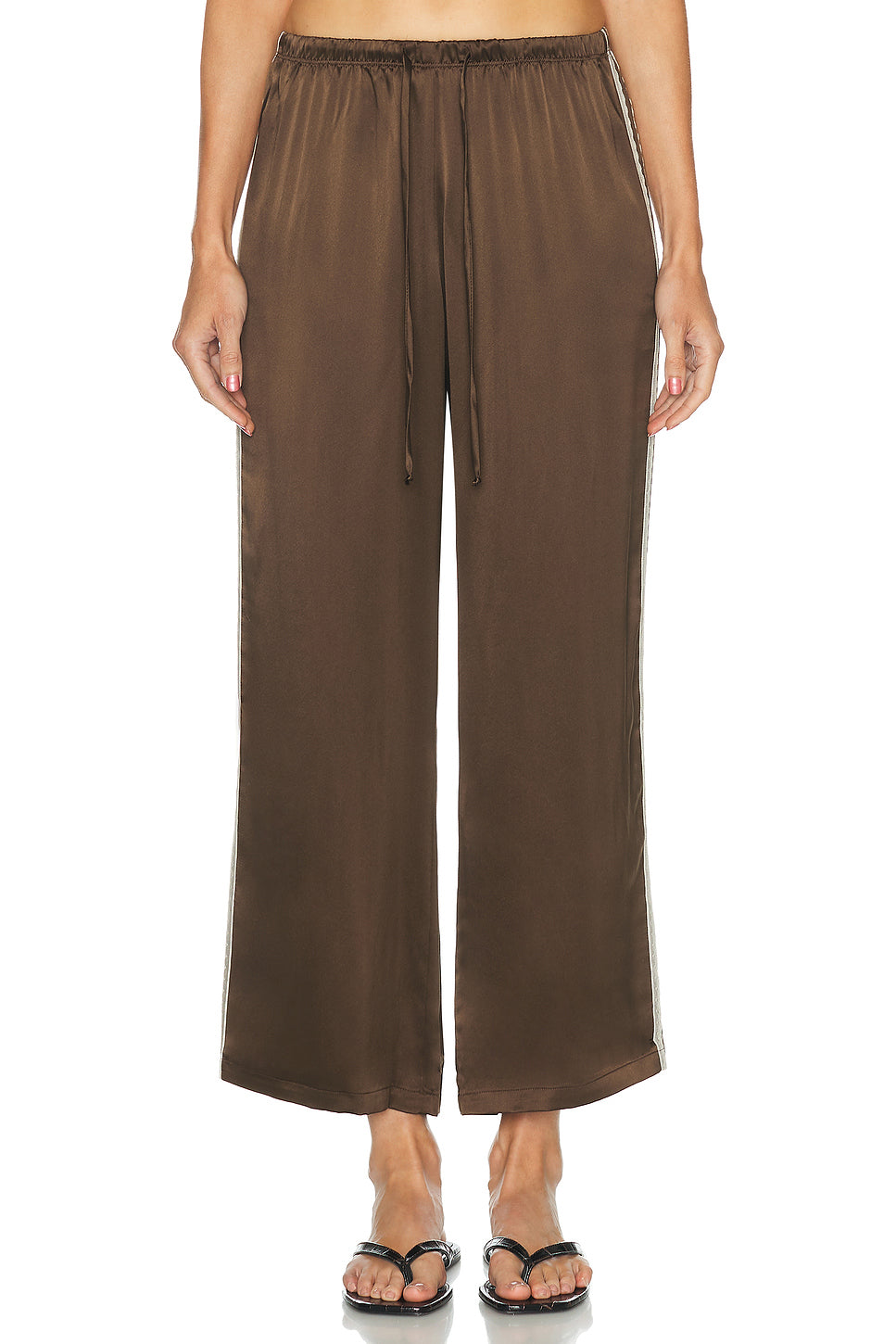 The Silk Lace Stripe Crop Pant