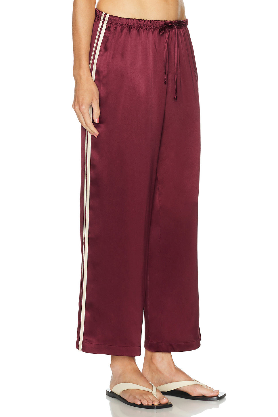 The Silk Stripe Crop Pant