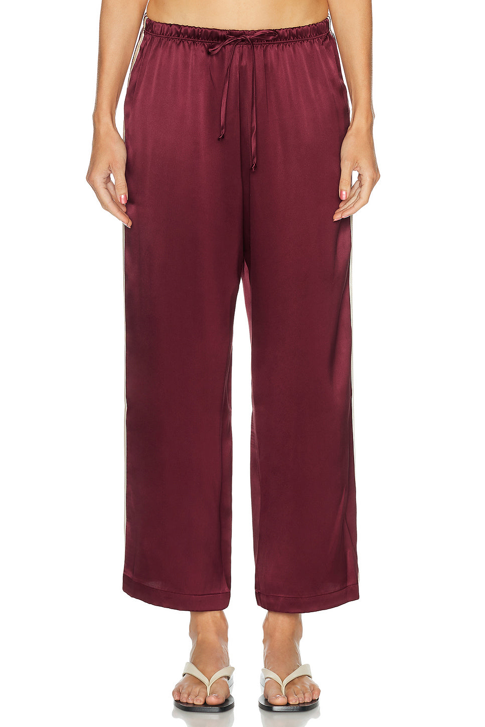 The Silk Stripe Crop Pant