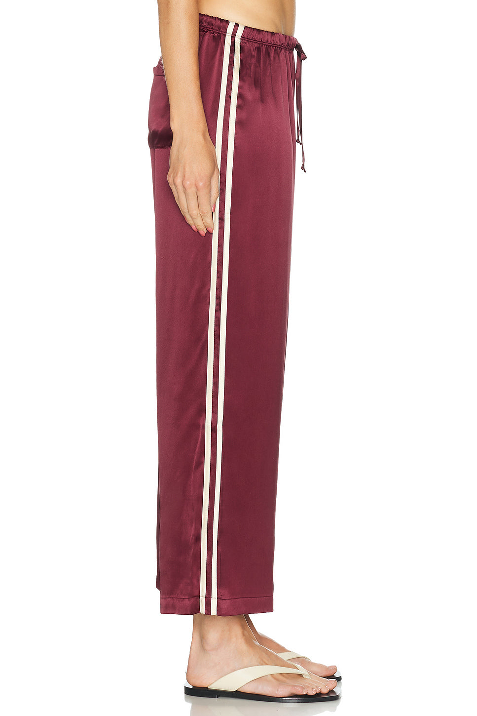 The Silk Stripe Crop Pant