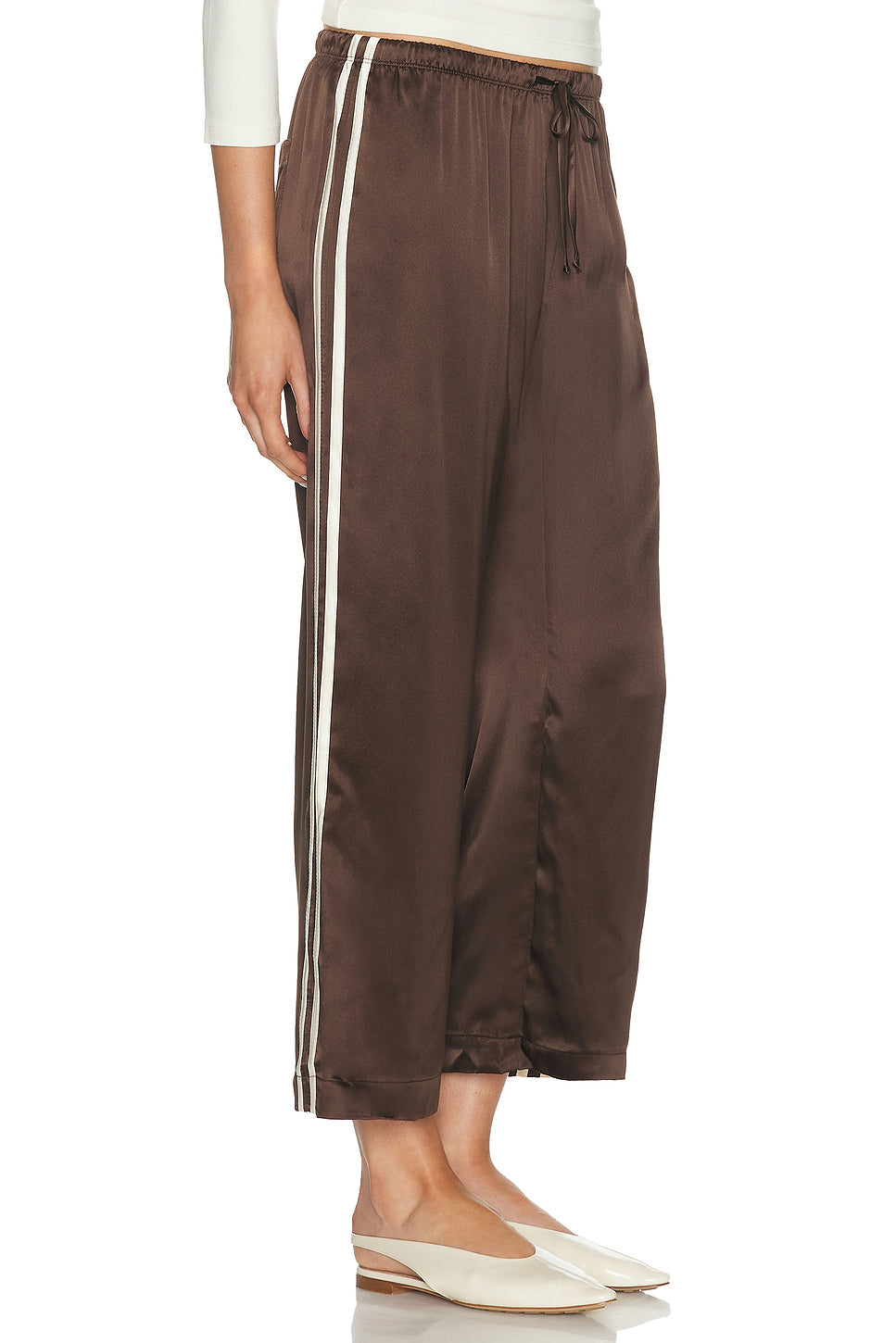 The Silk Stripe Crop Pant