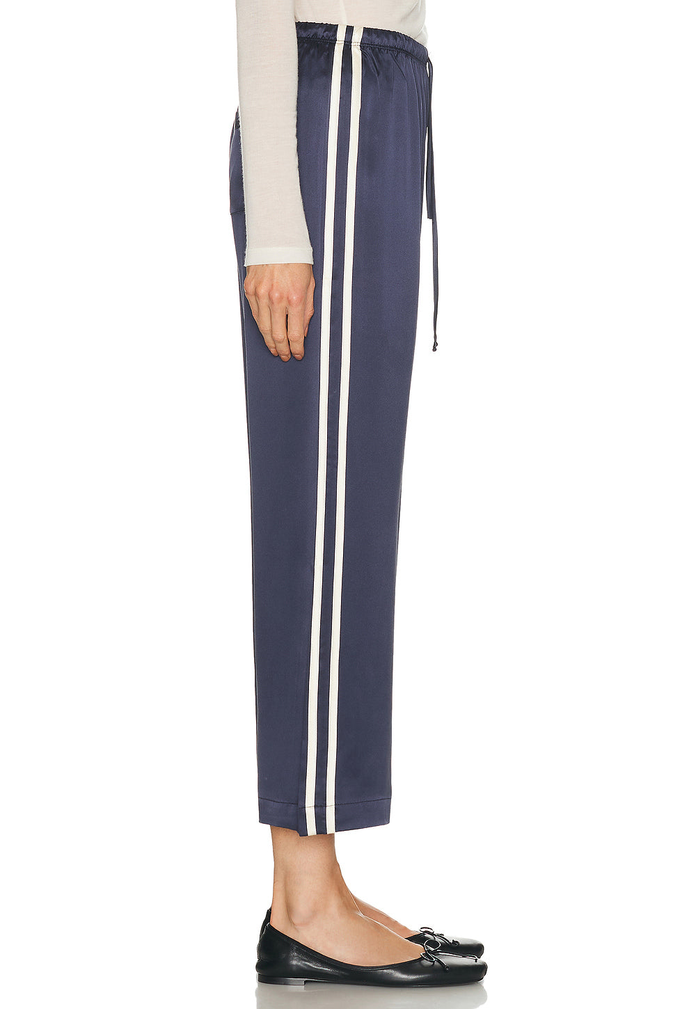 The Silk Stripe Crop Pant
