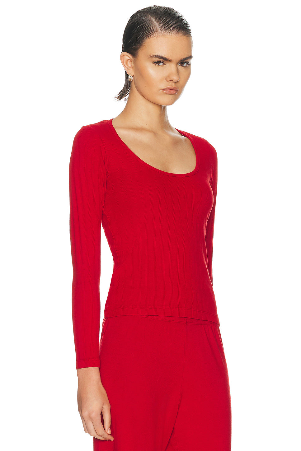 The Varied Rib Long Sleeve Scoop Neck Tee