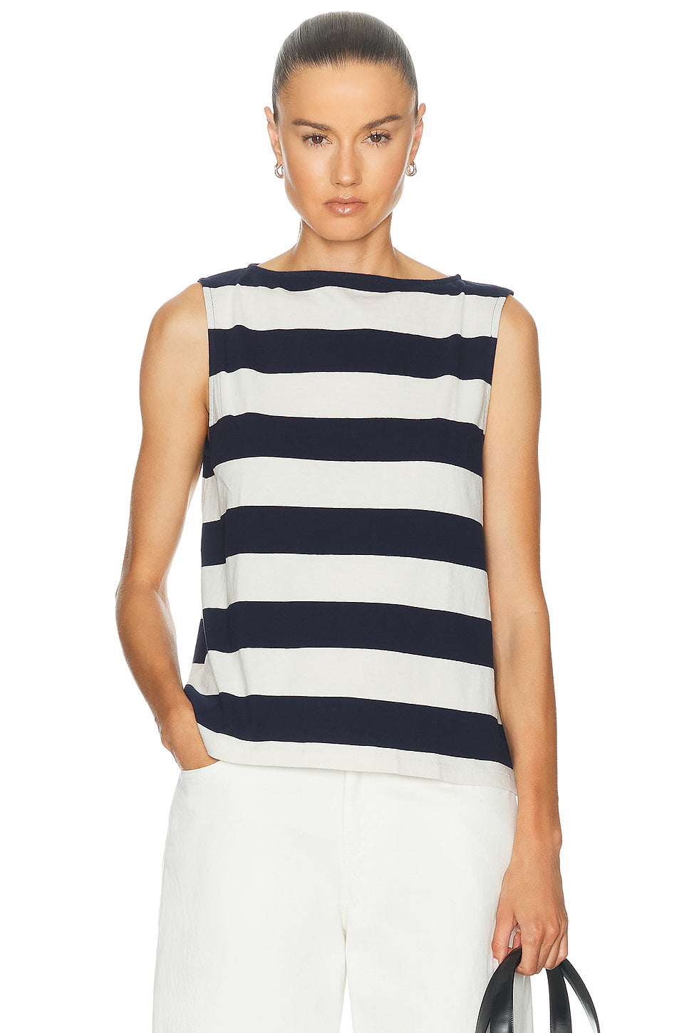 The Jersey Stripe Boatneck Tank Top