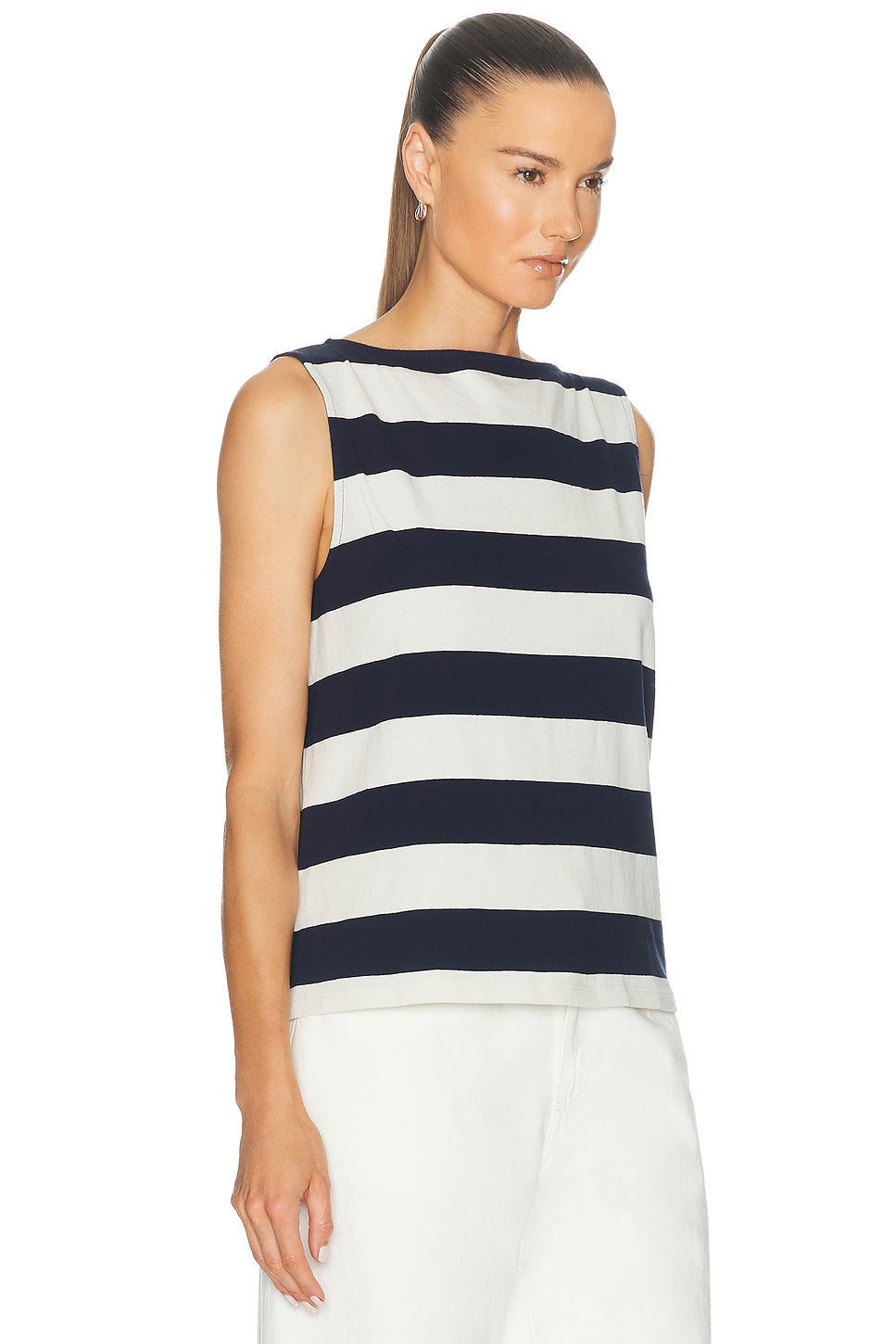 The Jersey Stripe Boatneck Tank Top