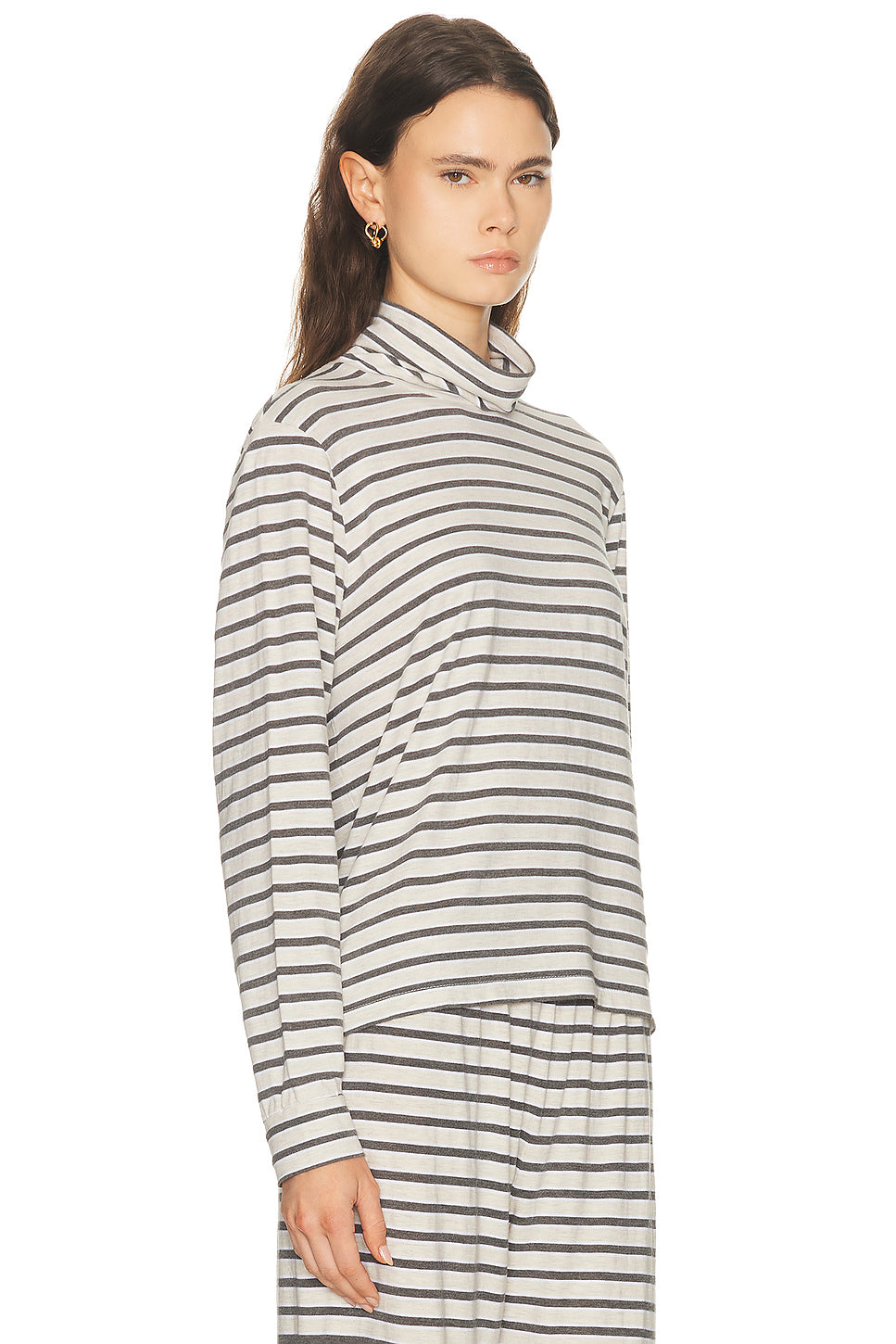 The Stripe Jersey Turtleneck Top