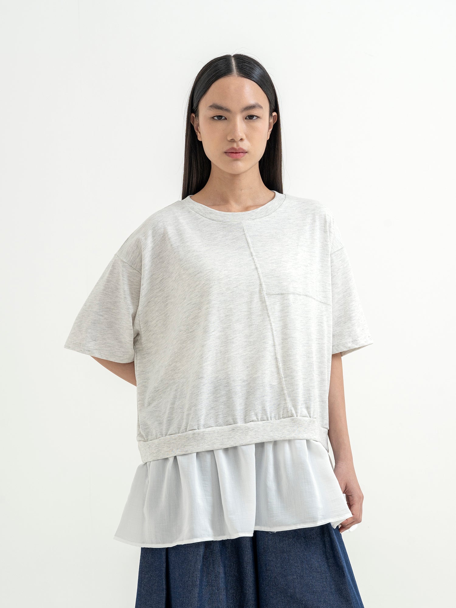 Ritsuka Hem-Tucked Mini Fleece Shirt