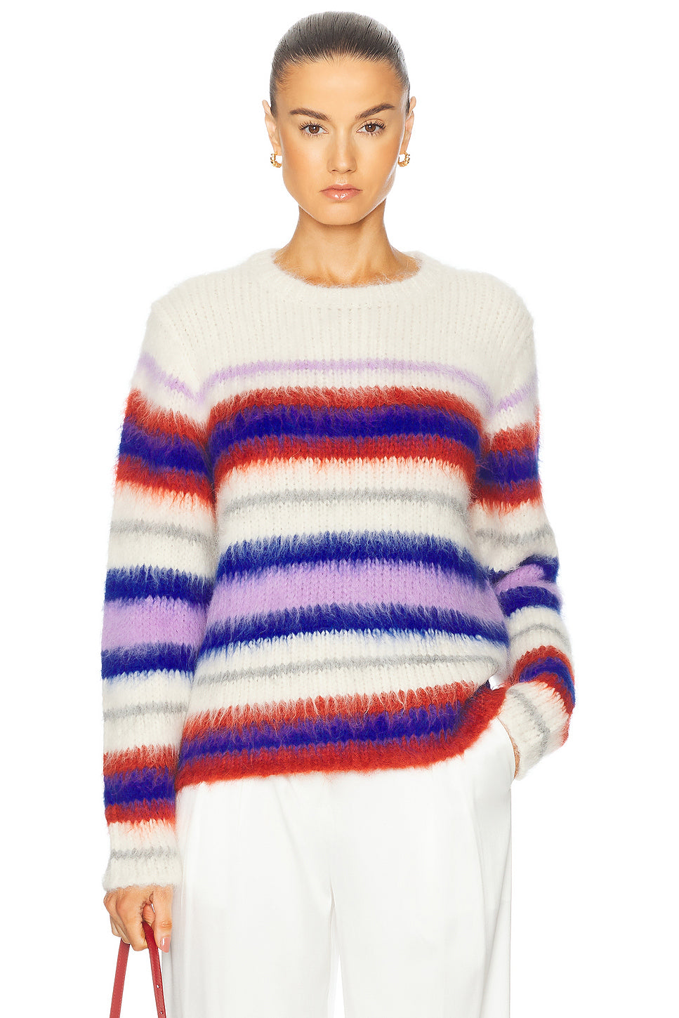 Thistle Vineyard Stripe Crew Neck Sweater