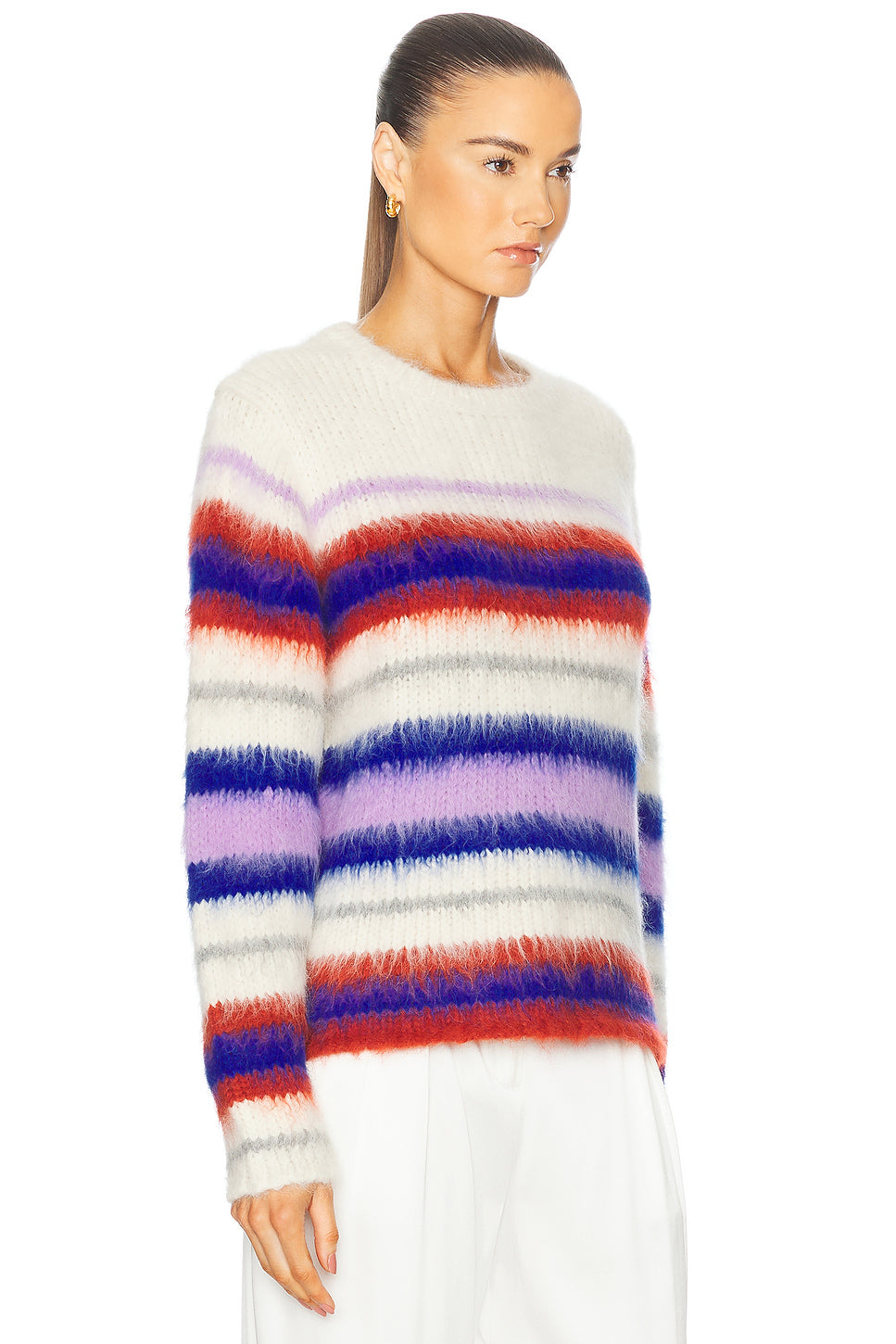 Thistle Vineyard Stripe Crew Neck Sweater