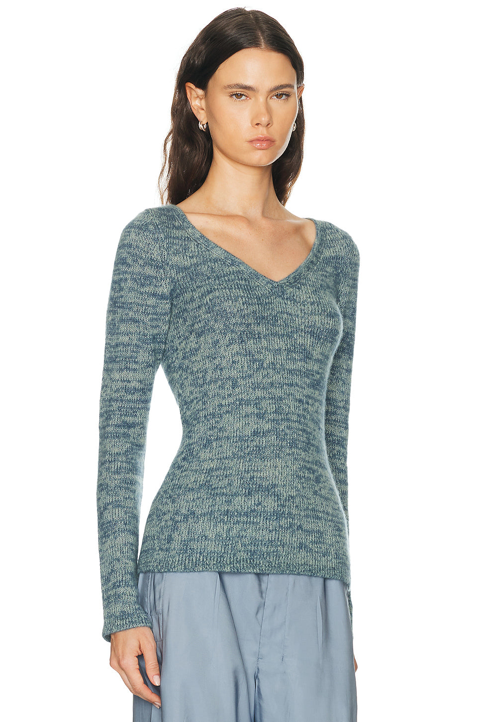 Off The Shoulder V-Neck Sweater