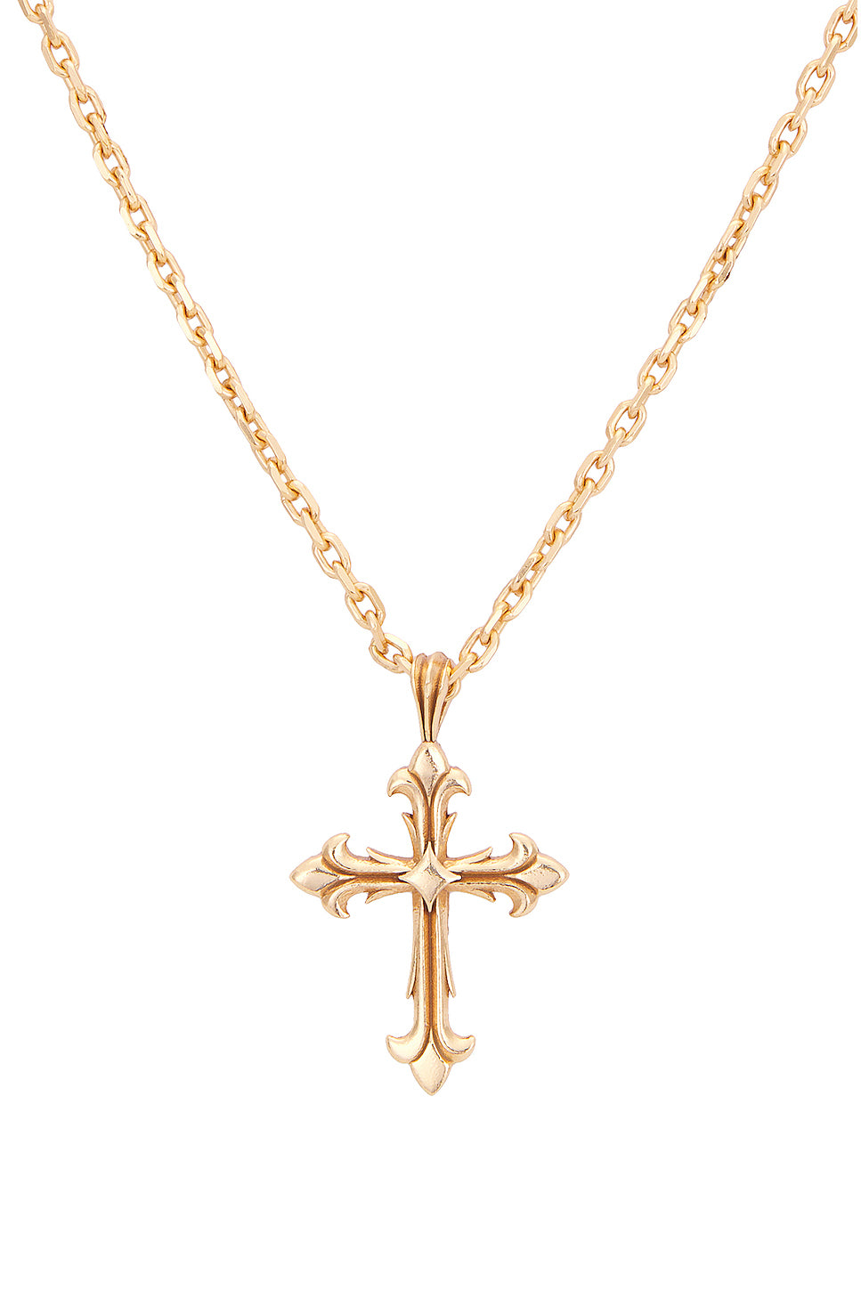 Gold Fleury Cross Necklace