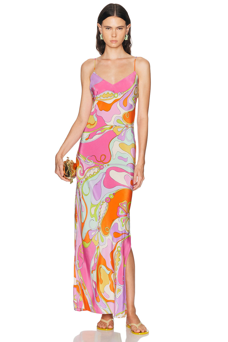 Crepe De Chine Long Dress
