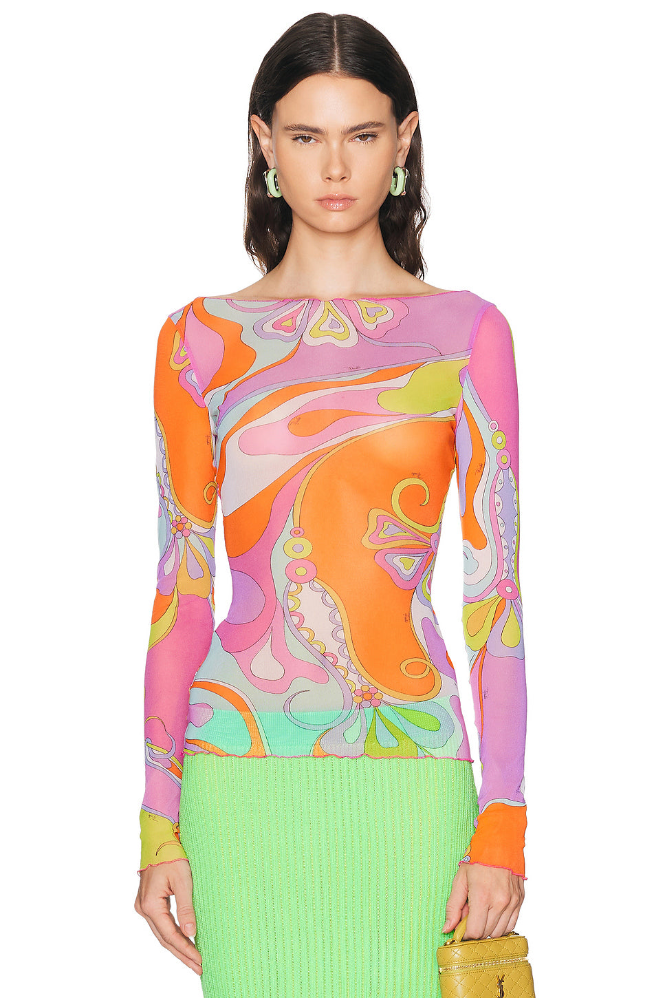 Tulle Long Sleeve Top