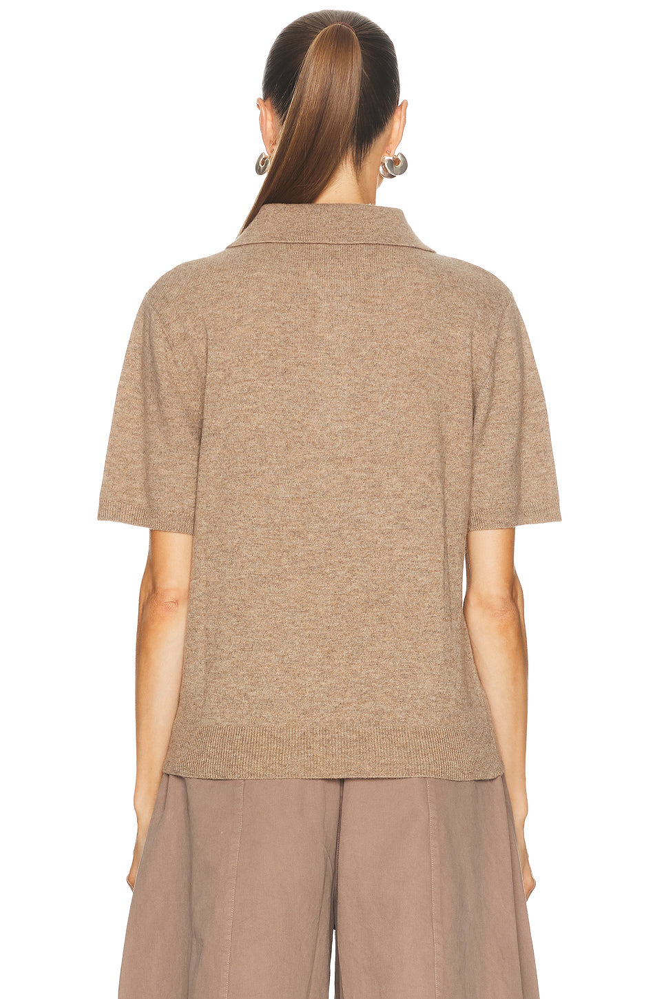 Short Sleeve Knit Polo Top