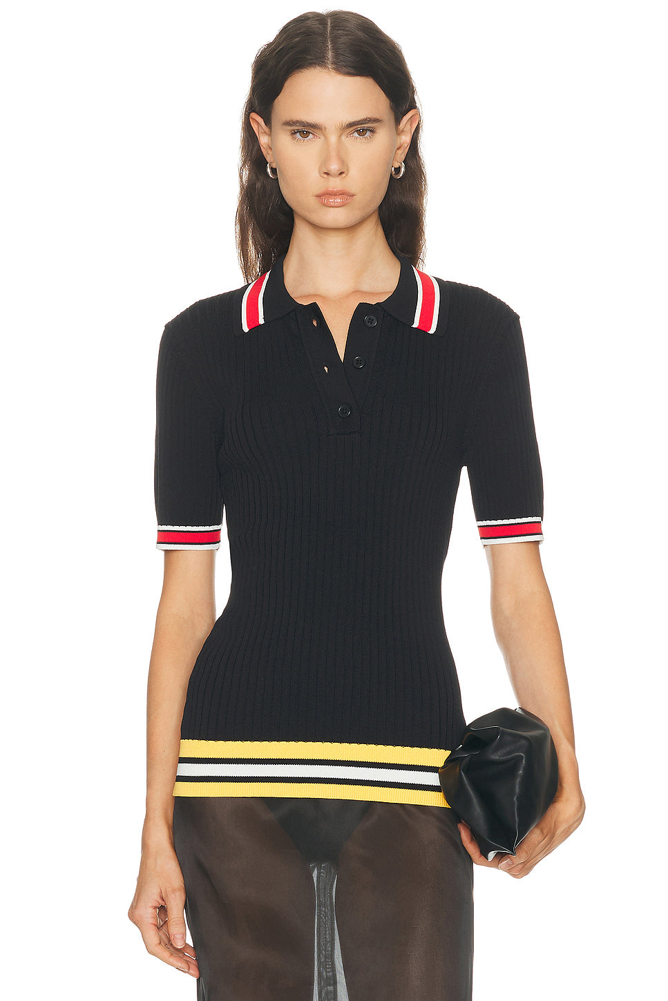 Ribbed Polo Top