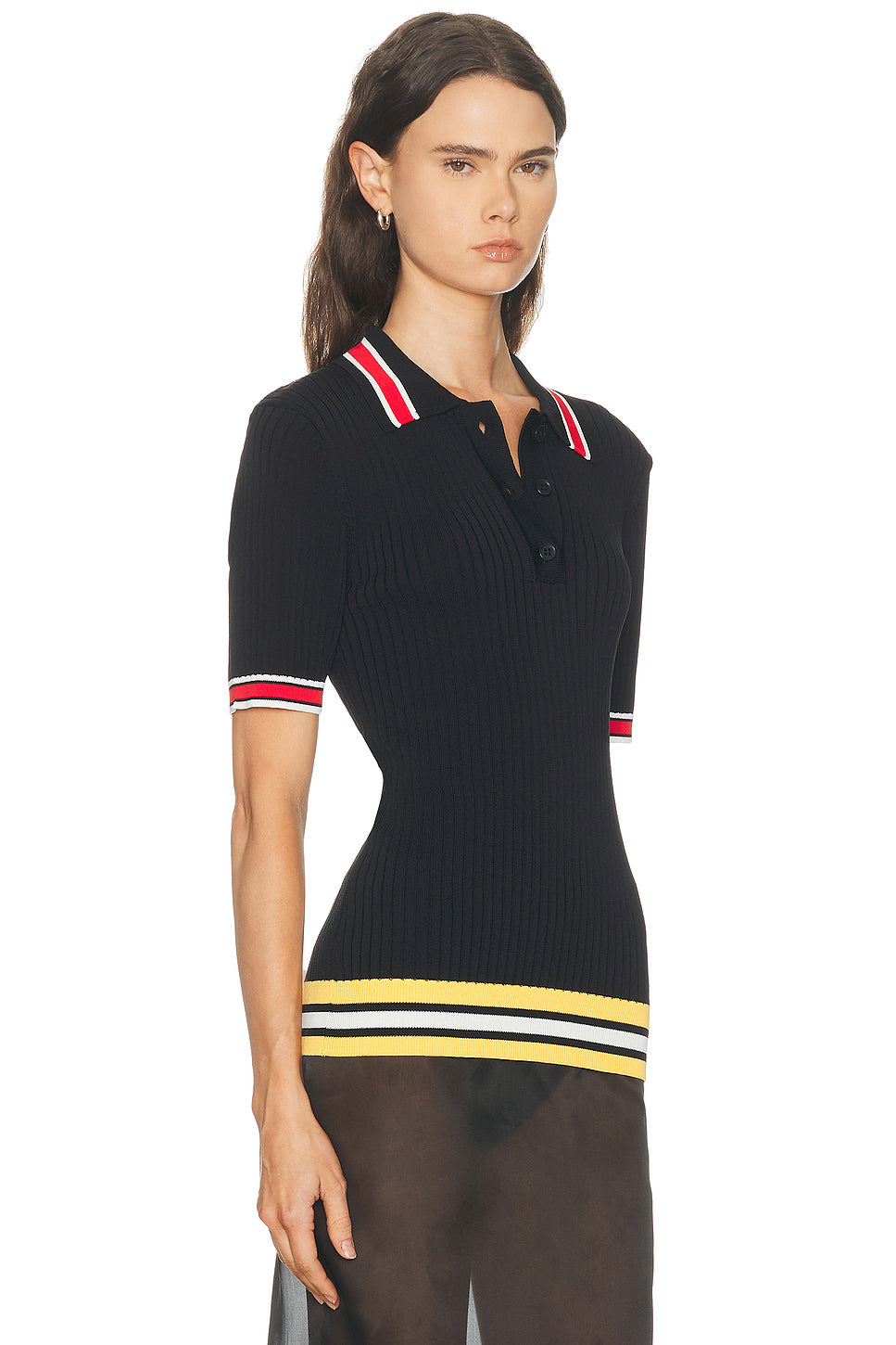 Ribbed Polo Top