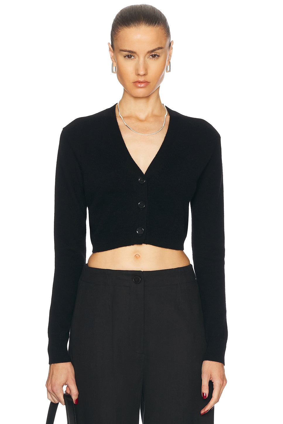 Cashmere Cropped V-neck Cardigan