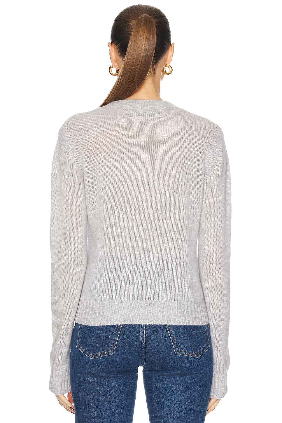 Cashmere Easy Longsleeve Crewneck Sweater