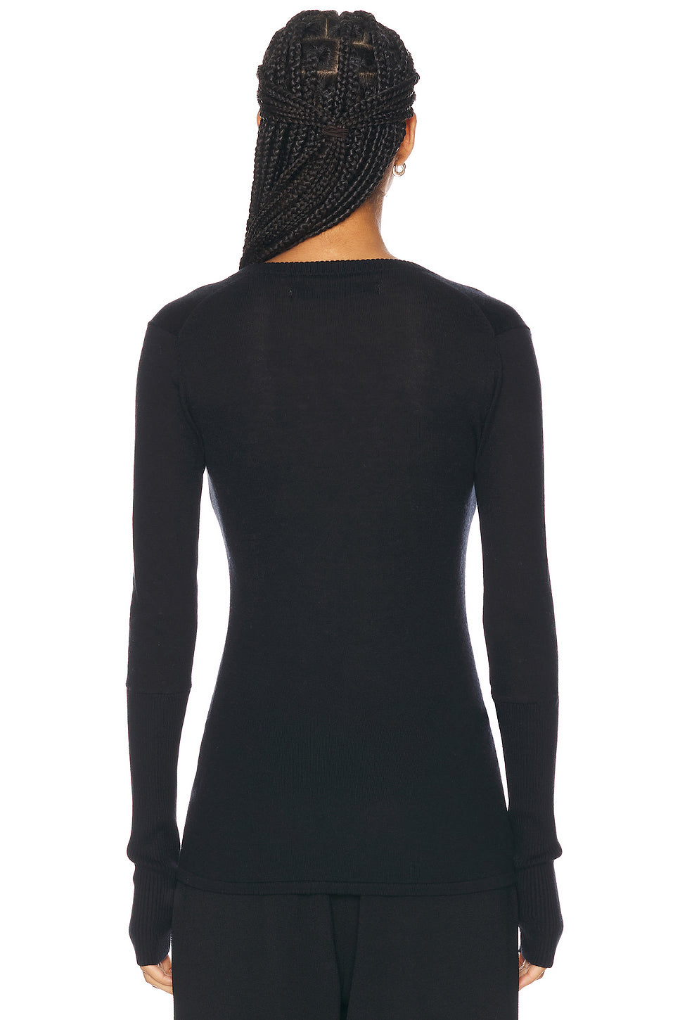 Fitted Cuffed Long Sleeve V-Neck Sweater