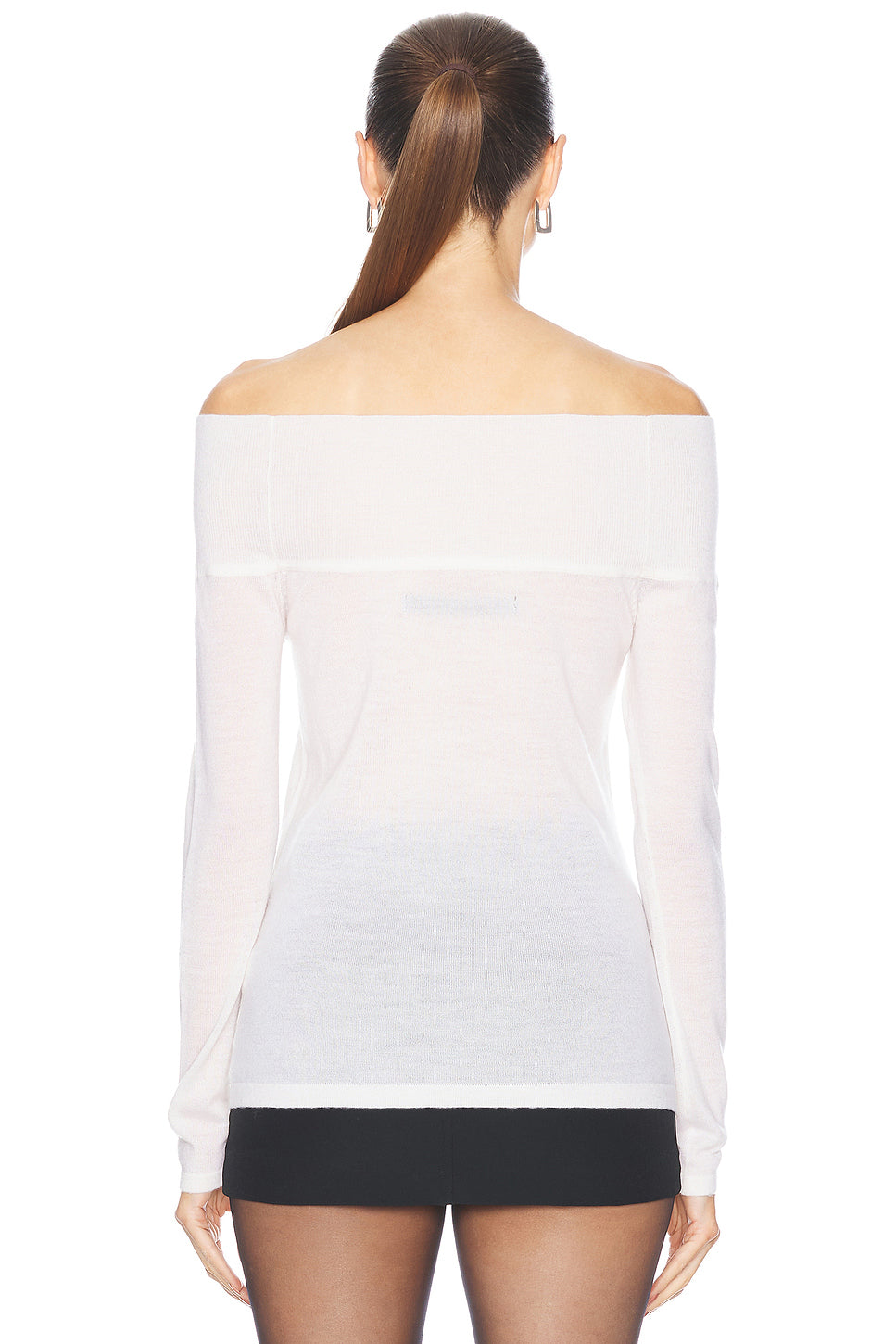 Tissue Cashmere Exposed Shoulder Sweater