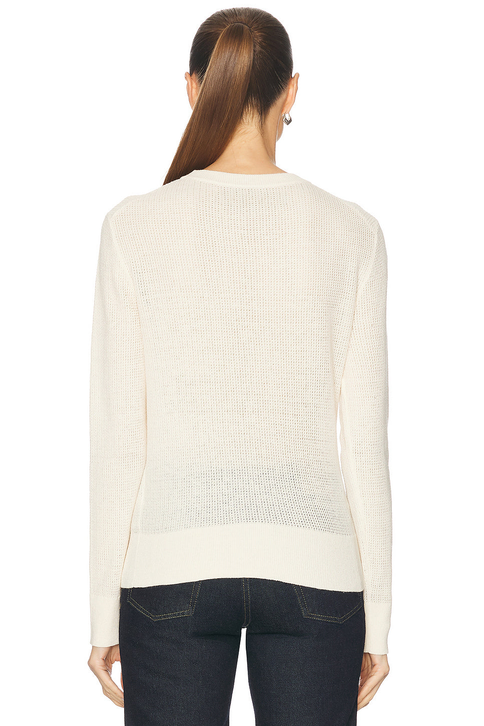 Linen Open Knit Crewneck Sweater