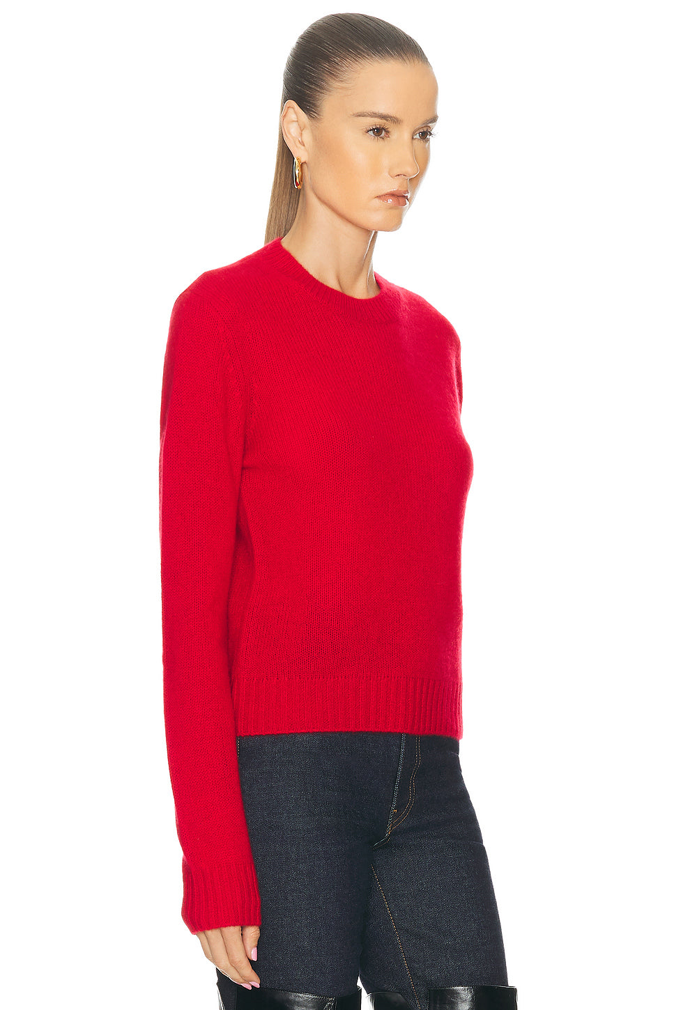 Cashmere Easy Long Sleeve Crewneck Sweater
