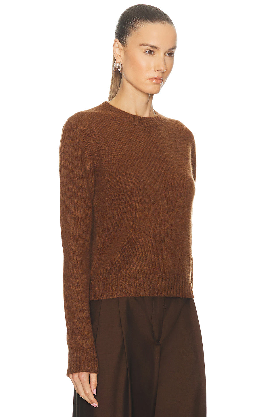 Cashmere Easy Long Sleeve Crewneck Sweater