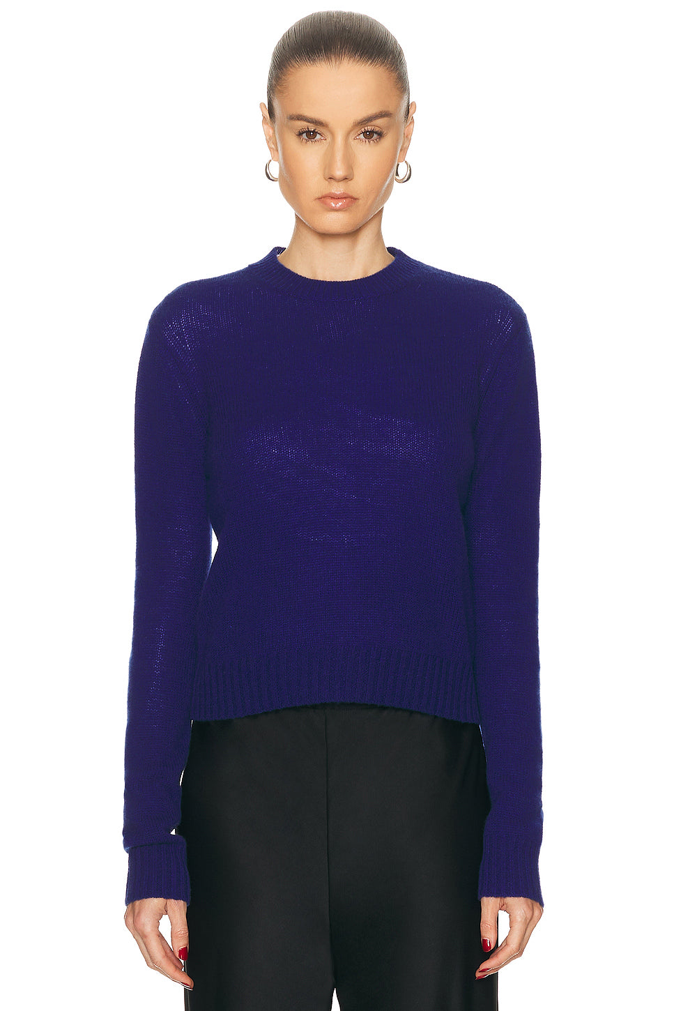 Cashmere Easy Long Sleeve Crewneck Sweater