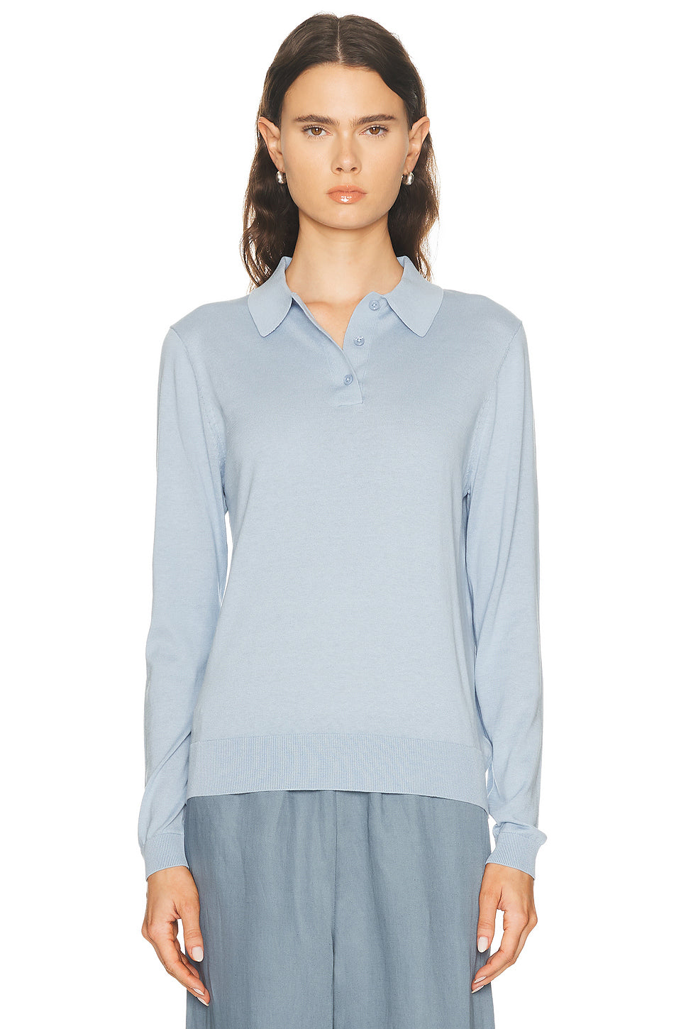 Silk Knit Polo Sweater