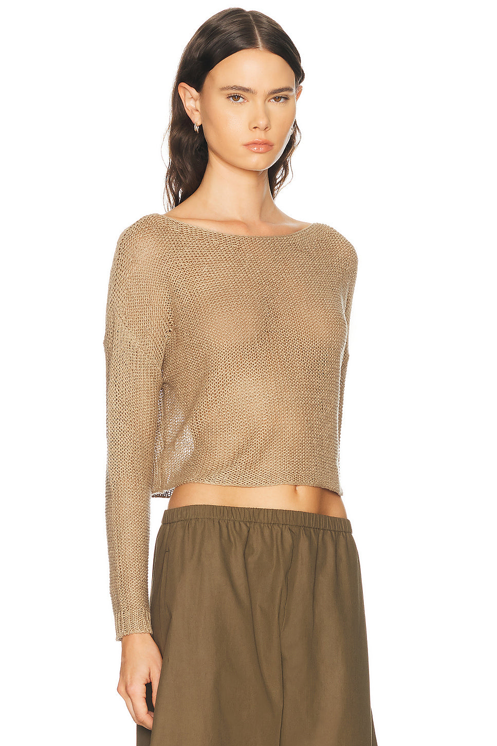 Linen Open Bateau Sweater