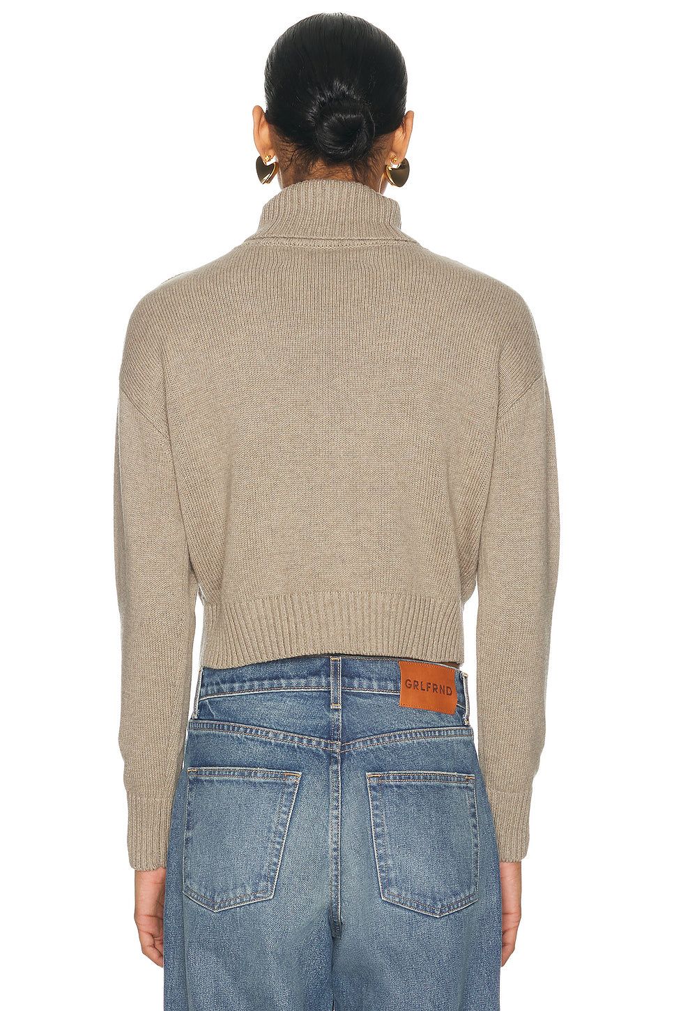 Cotton Cashmere Funnel Neck Sweater