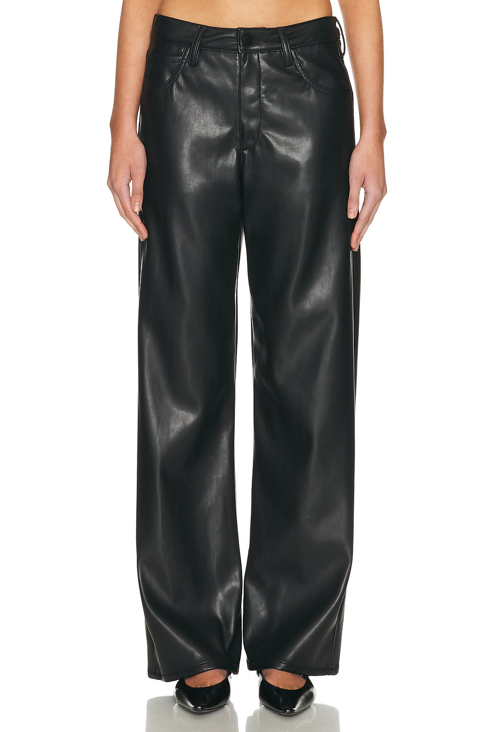 Leather Straight Leg Pant