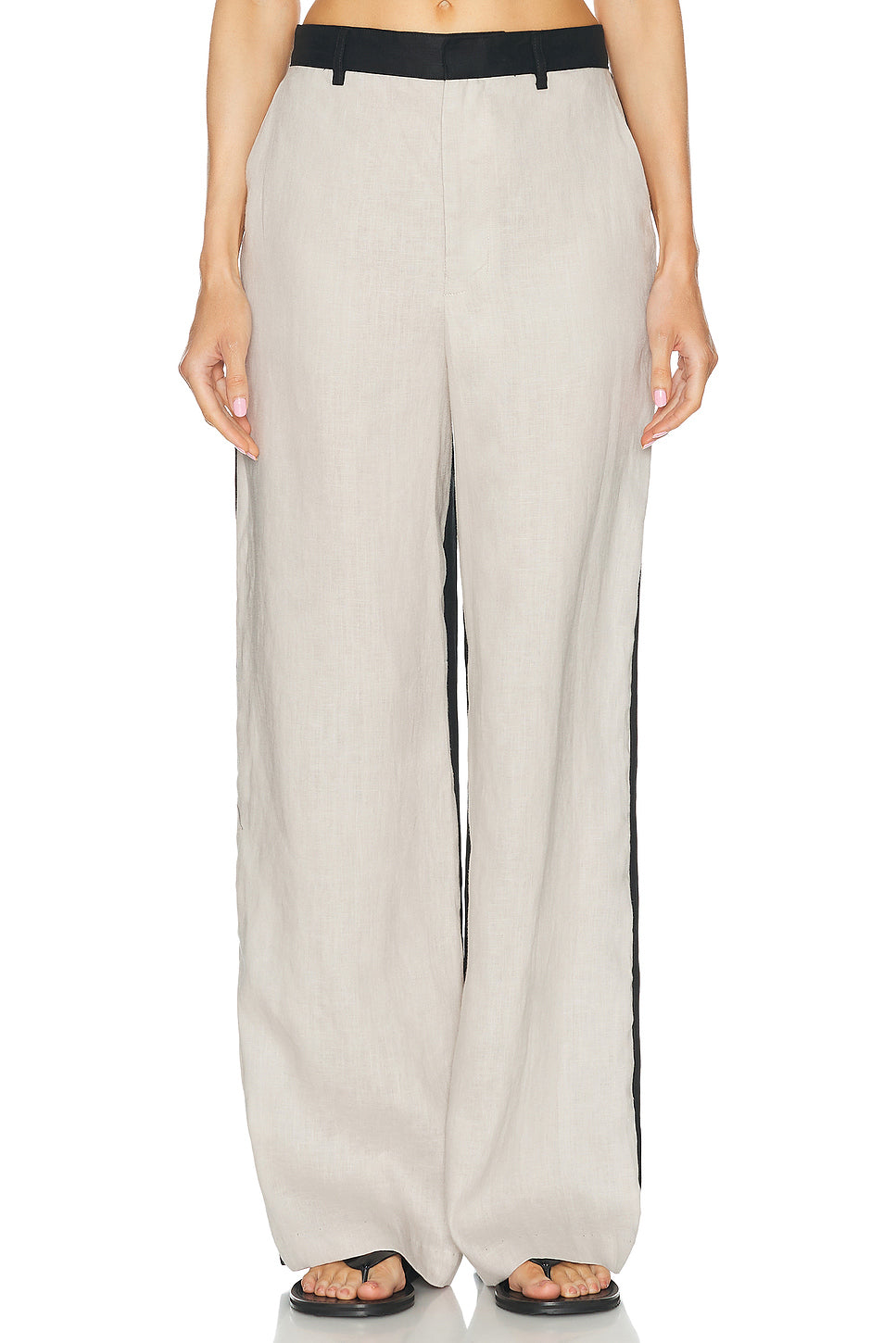 Linen Colorblock Trouser