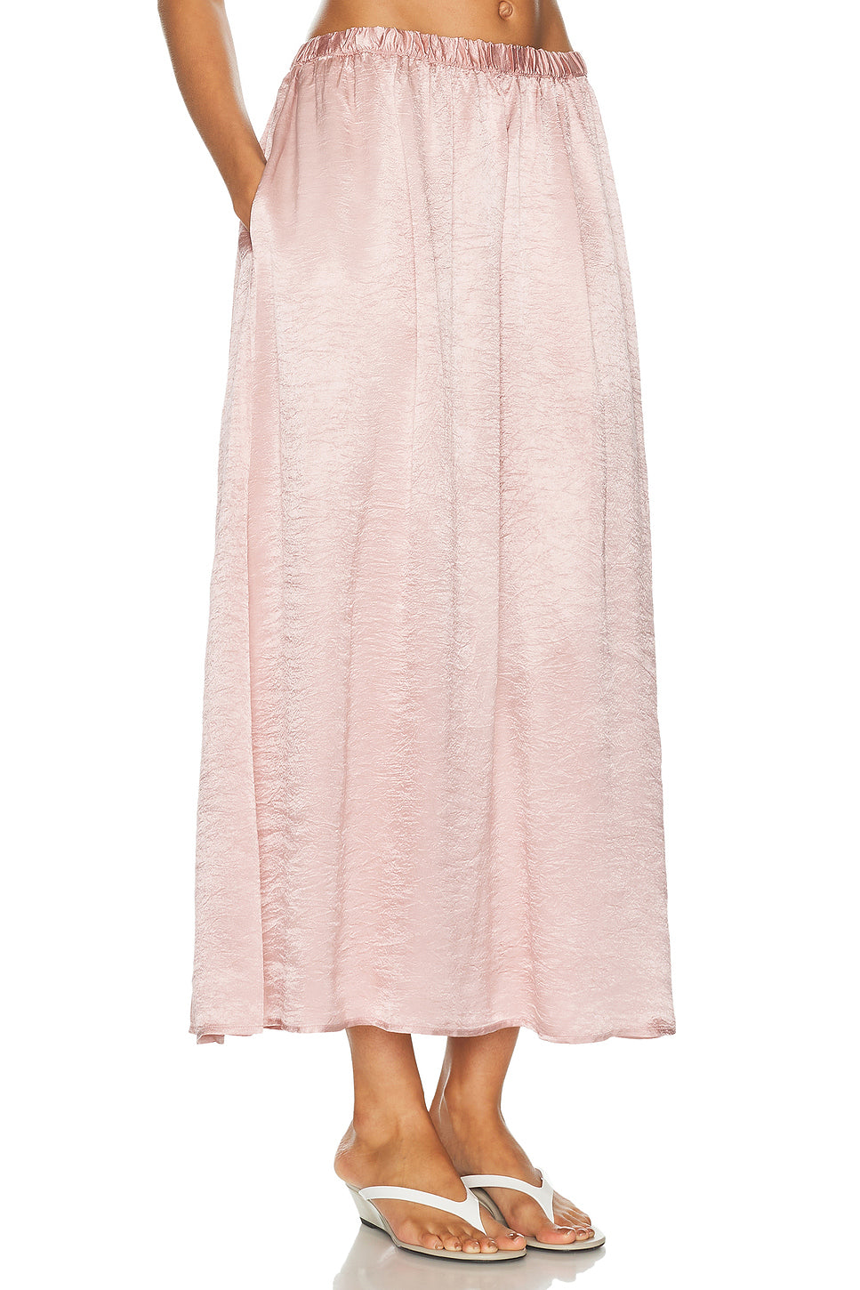Textured Satin Celeste Skirt