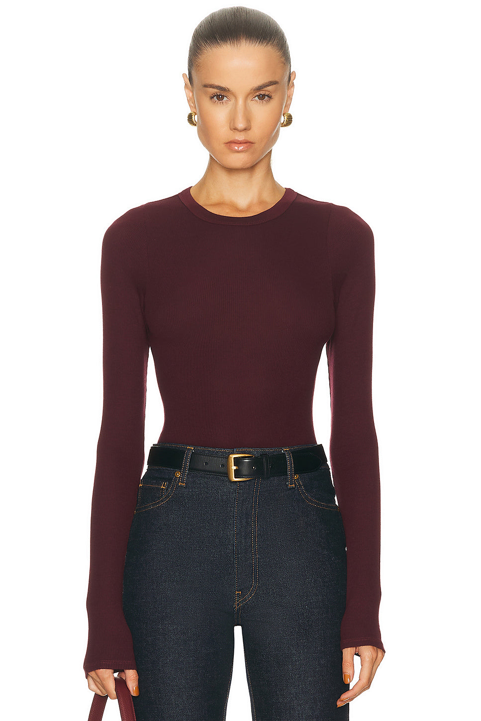 Silk Rib Essential Crewneck Top