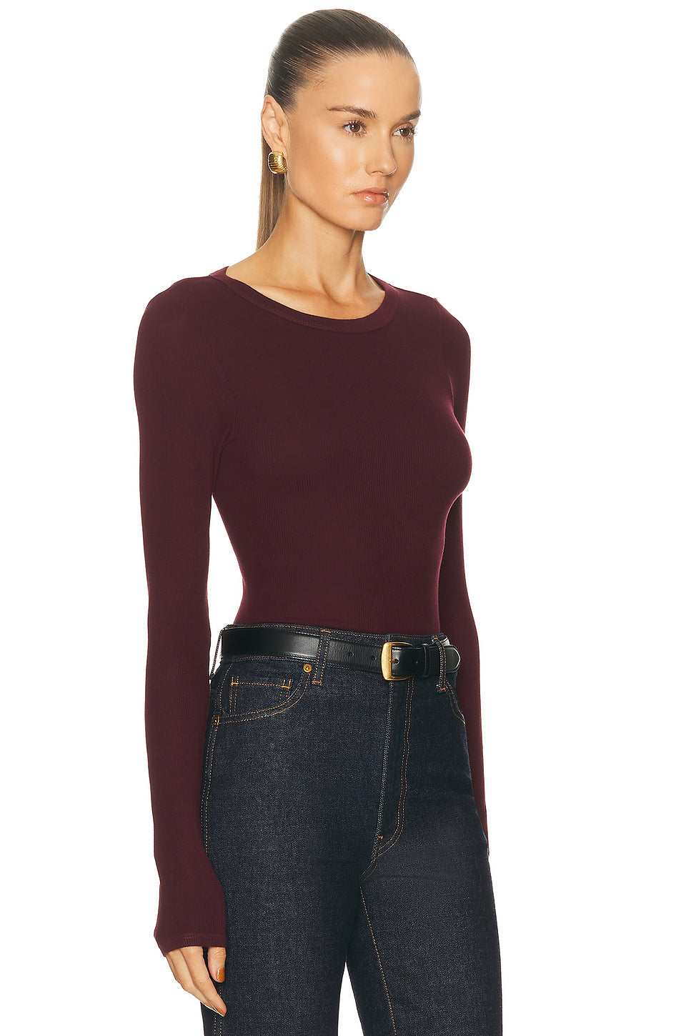 Silk Rib Essential Crewneck Top