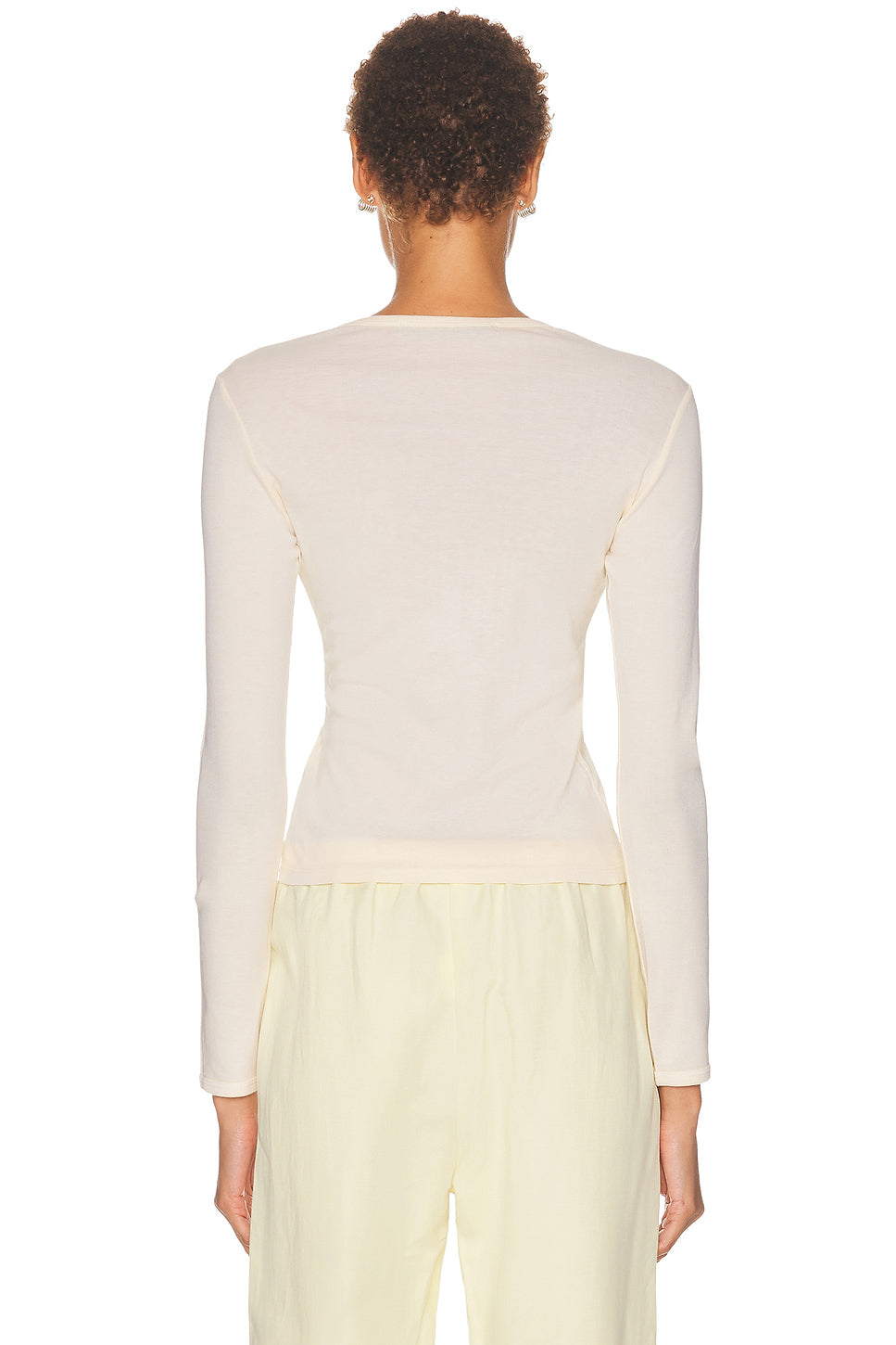 Fine Supima Cotton Long Sleeve Crewneck Top