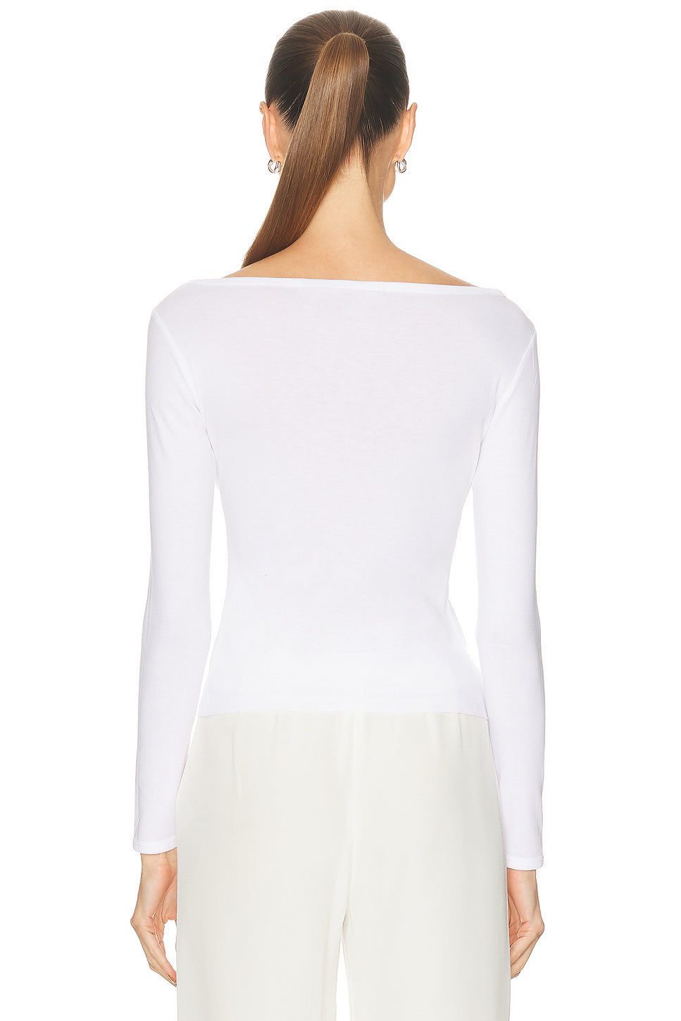 Fine Supima Cotton Long Sleeve Boatneck Top
