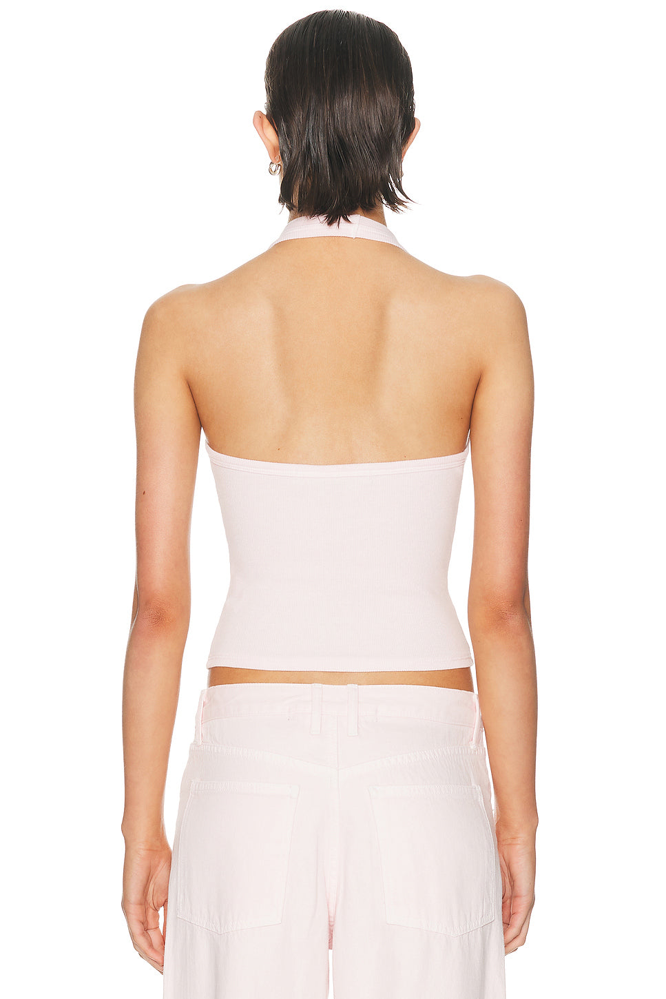 Cotton Rib U Halter Top