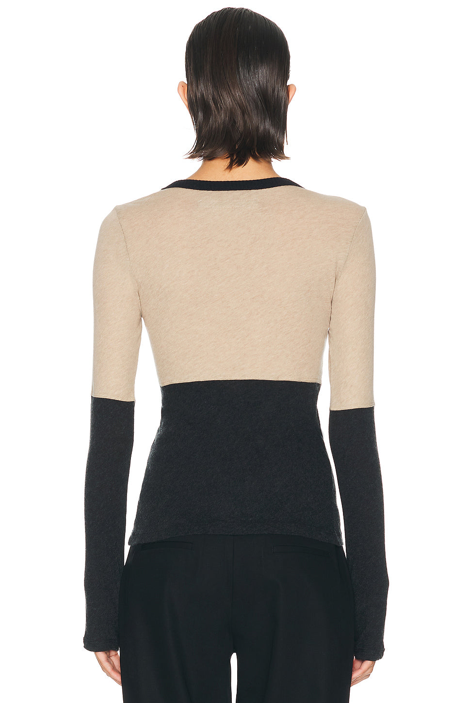 Cashmere Jersey New Classic Block Crewneck Top