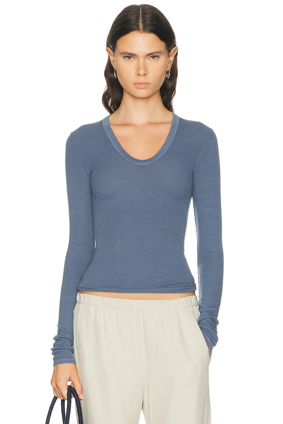 Silk Rib Essential U Long Sleeve Top