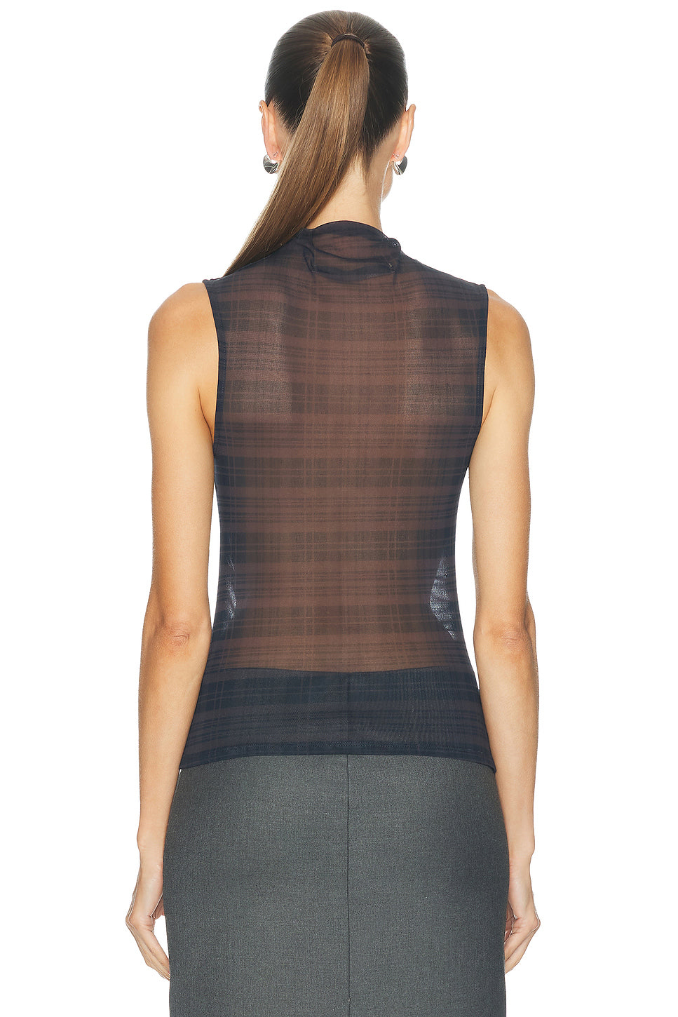Mesh Sleeveless Twist Top
