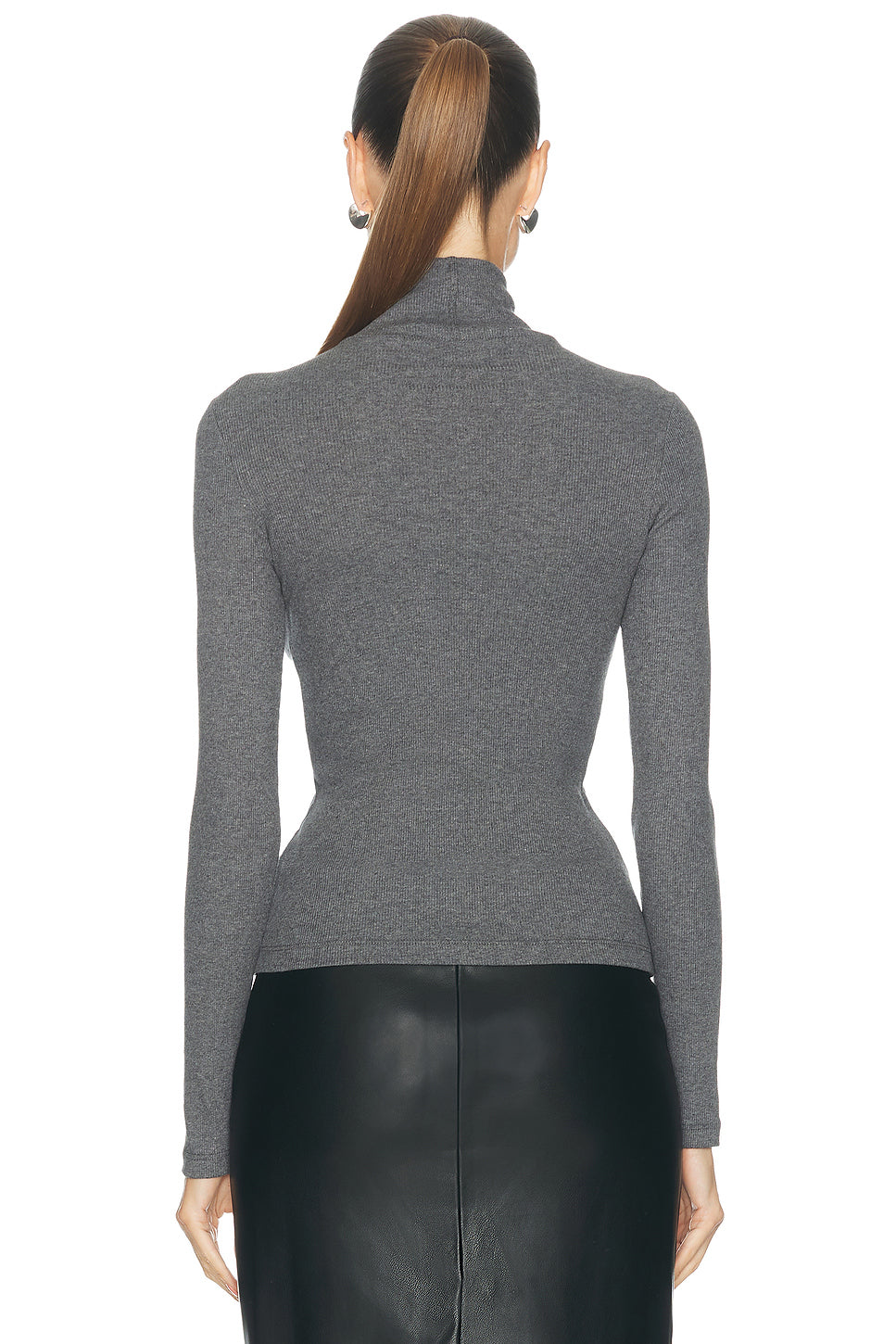 Cashmere Rib Turtleneck Top