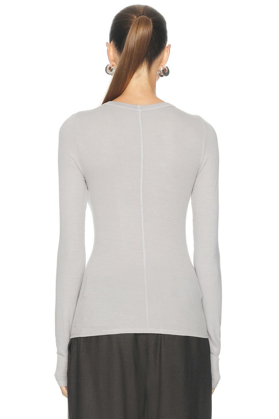 Silk Rib Essential Crewneck Top