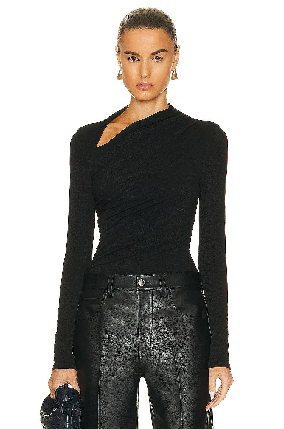 Lurex Jersey Long Sleeve Slash Top