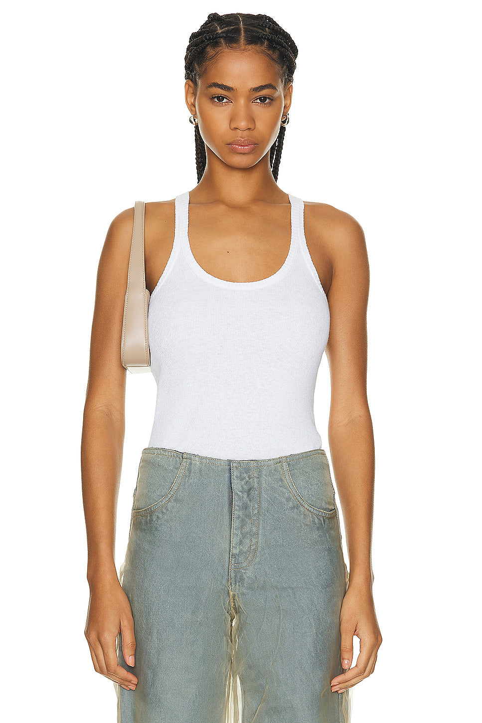 Linen Knit Strappy Tank Top