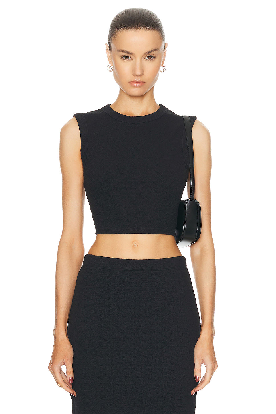 Textured Jacquard Cropped Tank Top