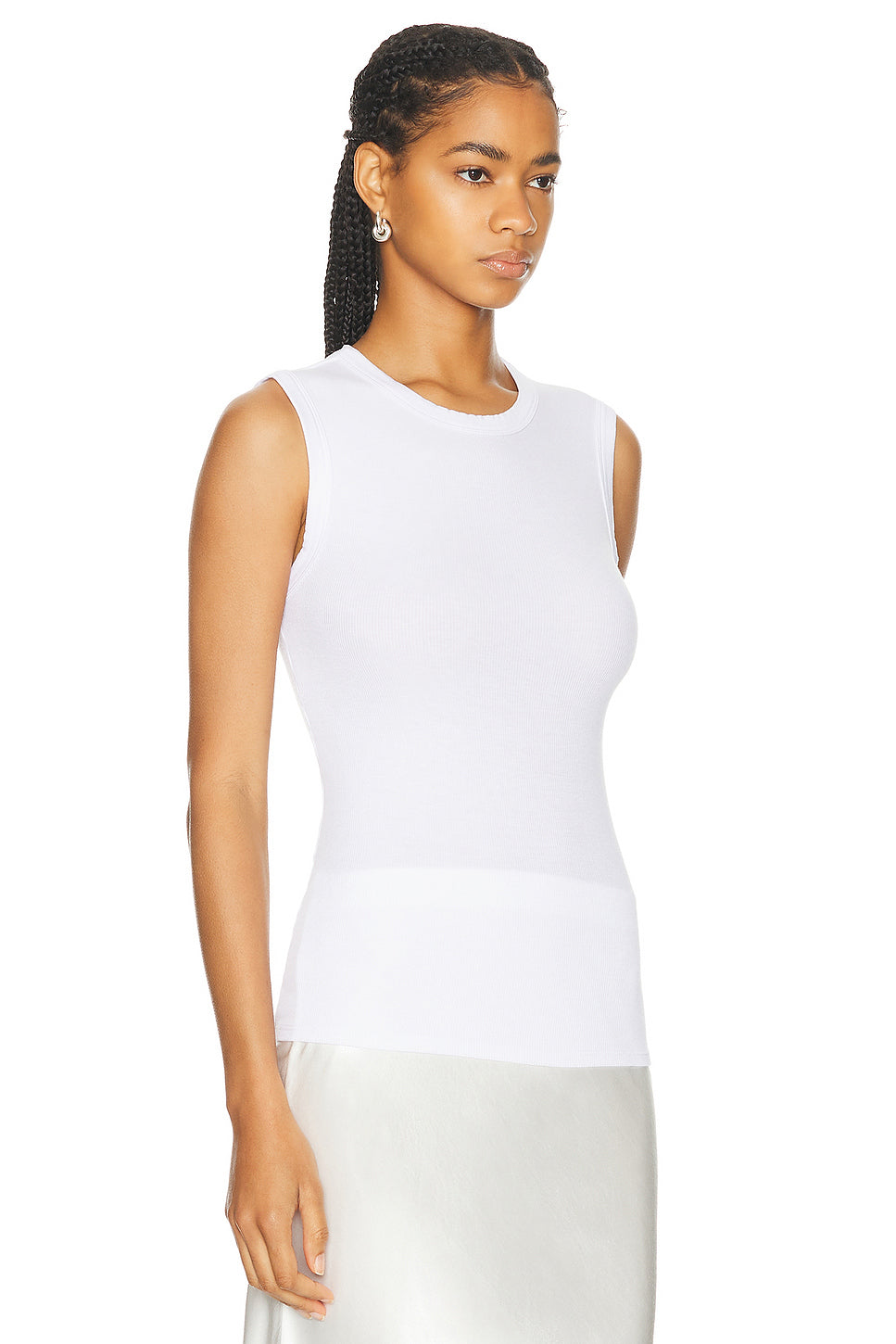 Stretch Silk Knit Sleeveless Tank