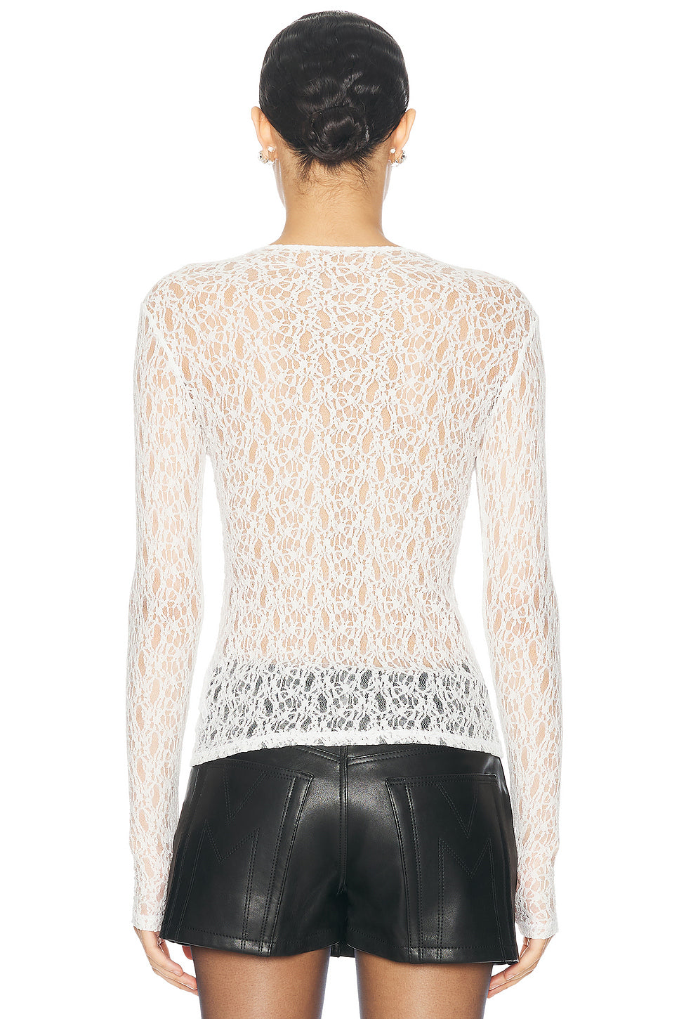 Lace Longsleeve Crewneck Top