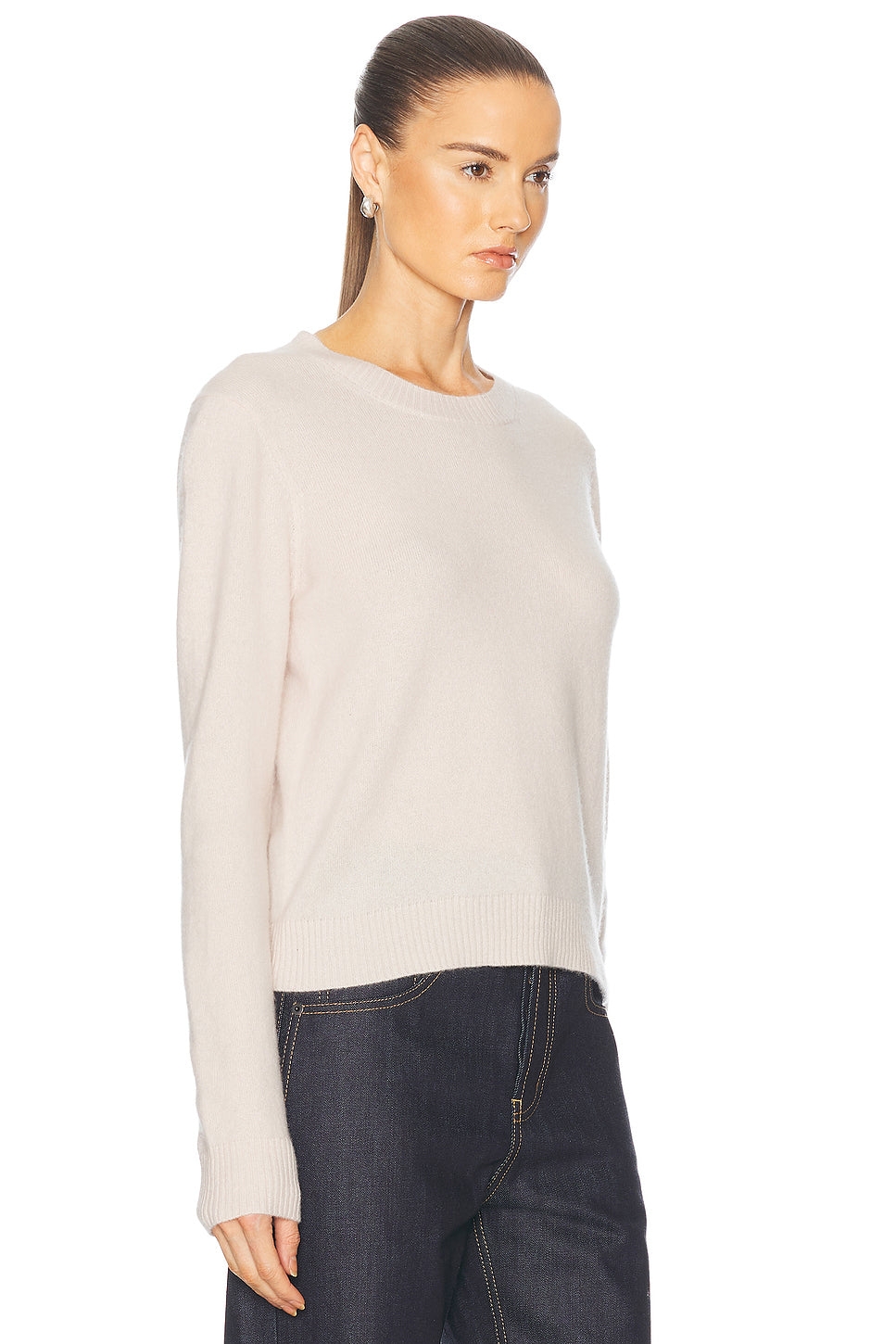 Powder Cashmere Knit Crewneck Top